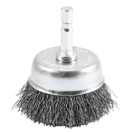Forney Cup Brush, Crimped, 2 in x .012 in x 1/4 in Hex Shank 72729